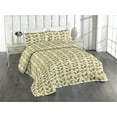 thumbnail image 1 of Ambesonne Leafy Design Quilted Bedspread Set 3 Pcs, Autumn Ivy Look Leaf, Queen, Apple Green Fern Green, 1 of 4