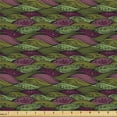 thumbnail image 1 of Ambesonne Leafy Pattern Fabric by the Yard Upholstery, Leaves Motif Pattern, 2 Yards, Pale Olive Green Plum, 1 of 1