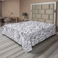 thumbnail image 1 of Ambesonne Leafy Pattern Flat Bedding Sheet Soft Top Sheet, Simple Forest Leaves, Full, Pale Grey White, 1 of 1