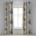 thumbnail image 1 of Ambesonne Leafy Pattern Grommet Curtain, Art Tropical Leaves, 50"x108", Coral Dark Yellow White, 1 of 1