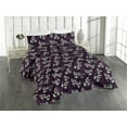 thumbnail image 1 of Ambesonne Leafy Pattern Quilted Bedspread Set 3 Pcs, Watercolor Leaves Art, Queen, Almond Green Dark Indigo, 1 of 4