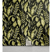 Ambesonne Leafy Peel & Stick Wallpaper for Home, Fantasy Urban Jungle Leaves, 13"x36", Pale Olive Green Grey
