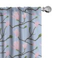 thumbnail image 1 of Ambesonne Leaves Window Curtains, Flourishing Theme Leaf, Each 28" W x 84" L, Ceil Blue Brown and Pink, 1 of 4