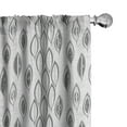 thumbnail image 1 of Ambesonne Leaves Window Curtains, Greyscale Foliage Abstract, Each 28" W x 95" L, Grey and Pale Grey, 1 of 5