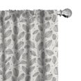 thumbnail image 1 of Ambesonne Leaves Window Curtains, Ornamental Minimal Woods, Each 28" W x 84" L, Ivory and Grey, 1 of 5