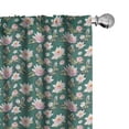 thumbnail image 1 of Ambesonne Leaves Window Curtains, Petals on the Water, Each 28" W x 95" L, Laural Green Multicolor, 1 of 4