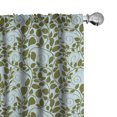 thumbnail image 1 of Ambesonne Leaves Window Curtains, Silhouettes of Swirl Stalks, Each 28" W x 63" L, Pale Blue Reseda Green, 1 of 5