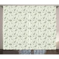 thumbnail image 1 of Ambesonne Leaves Curtains 2 Panel Set, Floral Motifs Ornate, 108" x 108", Cream Sage Green, 1 of 3