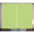 thumbnail image 1 of Ambesonne Leaves Curtains 2 Panel Set, Green Curvy Twigs Botany, 108" x 63", Pale Green White, 1 of 3