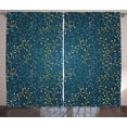 thumbnail image 1 of Ambesonne Leaves Curtains 2 Panel Set, Little Buds on Branches, 108" x 90", Dark Blue Green Yellow, 1 of 3