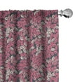 thumbnail image 1 of Ambesonne Leaves Curtains, Abstract Laurel Foliage, Pair of 28"x63", Charcoal Grey Beige, 1 of 5