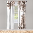 thumbnail image 1 of Ambesonne Leaves Curtains, Broad Leaves Close-up Motif, Pair of 28"x84", Cocoa White, 1 of 2