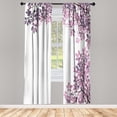 thumbnail image 1 of Ambesonne Leaves Curtains, Broad Leaves Close-up Motif, Pair of 28"x84", Pale Eggplant, 1 of 2