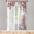 thumbnail image 1 of Ambesonne Leaves Curtains, Broad Leaves Close-up Motif, Pair of 28"x84", Pale Ruby, 1 of 2