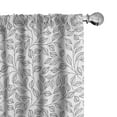 thumbnail image 1 of Ambesonne Leaves Curtains, Monochrome Floral Rustic, Pair of 28"x63", Black White, 1 of 5