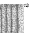 thumbnail image 1 of Ambesonne Leaves Curtains, Monochrome Floral Rustic, Pair of 28"x84", Black White, 1 of 5