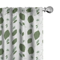 Ambesonne Leaves Curtains, Nature Flitting Leaf, Pair of 28"x84", Green and White