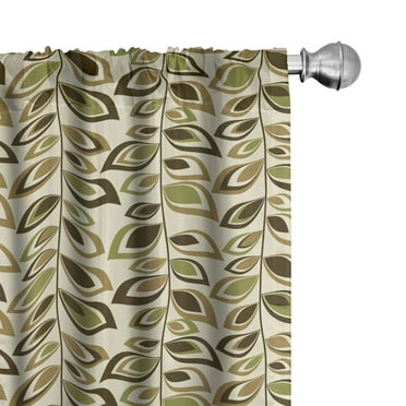 Ambesonne Leaves Curtains, Retro Autumn Season Foliage, Pair of 28"x95", Multicolor