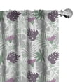 thumbnail image 1 of Ambesonne Leaves Curtains, Tropical Botany Design, Pair of 28"x84", Eggplant Green Grey, 1 of 5