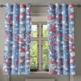 thumbnail image 1 of Ambesonne Leaves Design Grommet Curtain, XMas Themed Leafy Art, 50"x63", Pale Ruby Lavender Blue, 1 of 1