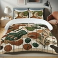 Ambesonne Leaves Duvet Cover Set, Abstract Details Leafy Bloom, Calking