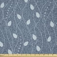 thumbnail image 1 of Ambesonne Leaves Fabric by the Yard Microfiber, Branches over Denim, 2 Yards, Pale Blue Slate, 1 of 2