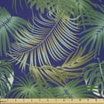 thumbnail image 1 of Ambesonne Leaves Fabric by the Yard Microfiber, Hawaiian Palm Leaves Design, 5 Yards, Dark Blue Jade Green, 1 of 2