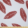 thumbnail image 1 of Ambesonne Leaves Fabric by the Yard Microfiber, Modern Abstract Leaf Motif, 2 Yards, Pale Blue Ruby, 1 of 2