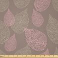 thumbnail image 1 of Ambesonne Leaves Fabric by the Yard Microfiber, Woodland Foliage Motifs, 5 Yards, Pale Pink Umber, 1 of 2