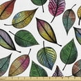 thumbnail image 1 of Ambesonne Leaves Fabric by the Yard Upholstery, Abstract Style Leaf Designs, 3 Yards, Multicolor, 1 of 5