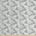 thumbnail image 1 of Ambesonne Leaves Fabric by the Yard Upholstery, Exotic Jungle Flora, 5 Yards, Pale Grey White, 1 of 4