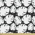 thumbnail image 1 of Ambesonne Leaves Fabric by the Yard Upholstery, Hawaii Jungle Foliage Motif, 5 Yards, Black and White, 1 of 5
