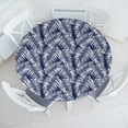 thumbnail image 1 of Ambesonne Leaves Fitted Round Tablecloth, Navy Aloha Leaf Botanical, 40"- 44" Diameter, Navy Blue and White, 1 of 1