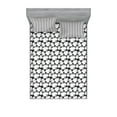 thumbnail image 1 of Ambesonne Leaves Fitted Sheet & Pillow Sham Set, Hawaii Jungle Foliage Motif, Queen, Black and White, 1 of 2