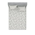 thumbnail image 1 of Ambesonne Leaves Fitted Sheet & Pillow Sham Set, Ornamental Minimal Woods, Full, Ivory and Grey, 1 of 2