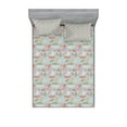 thumbnail image 1 of Ambesonne Leaves Fitted Sheet & Pillow Sham Set, Pastel Colored Fall Foliage, Queen, Multicolor, 1 of 2