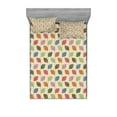 thumbnail image 1 of Ambesonne Leaves Fitted Sheet & Pillow Sham Set, Simplistic Autumn Nature, Full, Multicolor, 1 of 2