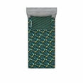 thumbnail image 1 of Ambesonne Leaves Fitted Sheet & Pillow Sham Set, Tropical Plants Pattern, Twin, Multicolor, 1 of 3