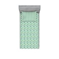 thumbnail image 1 of Ambesonne Leaves Fitted Sheet & Pillow Sham Set, Various Type Green Foliage, Twin, Multicolor, 1 of 2