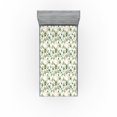 thumbnail image 1 of Ambesonne Leaves Fitted Sheet, Tropical Eucalyptus Pattern, Twin Size, Camel Reseda Green White, 1 of 5