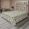 thumbnail image 1 of Ambesonne Leaves Flat Sheet, Abstract Nature Swirls, Full Size, Cream Dark Taupe, 1 of 1