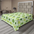 thumbnail image 1 of Ambesonne Leaves Flat Sheet, Abstract Trees Blossoming, Full Size, Pale Green Lime Green, 1 of 1