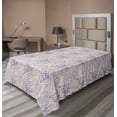 thumbnail image 1 of Ambesonne Leaves Flat Sheet, Antique Style Plants Pattern, Twin Size, Off White Indigo Cream, 1 of 1