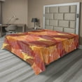 thumbnail image 1 of Ambesonne Leaves Flat Sheet, Detailed Warm Leaf Motif, Full Size, Vermilion Orange, 1 of 1