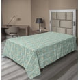 thumbnail image 1 of Ambesonne Leaves Flat Sheet, Foliage on Green Background, TwinXL Size, Reseda Green Pale Orange, 1 of 1