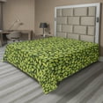 thumbnail image 1 of Ambesonne Leaves Flat Sheet, Hawaiian Forest Plants Art, California King, Hunter Green Apple Green, 1 of 1