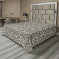 thumbnail image 1 of Ambesonne Leaves Flat Sheet, Ornamental Nature Design, California King, Taupe and Beige, 1 of 1
