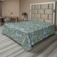 thumbnail image 1 of Ambesonne Leaves Flat Sheet, Wrapping Style Abstract Leaf, California King, Ceil Blue Reseda Green, 1 of 1