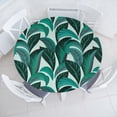 thumbnail image 1 of Ambesonne Leaves Greenery Fitted Round Tablecloth, Botanical Jungle, 40"- 44" Diameter, Emerald Teal Eggplant, 1 of 5