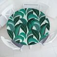 Ambesonne Leaves Greenery Fitted Round Tablecloth, Botanical Jungle, 56